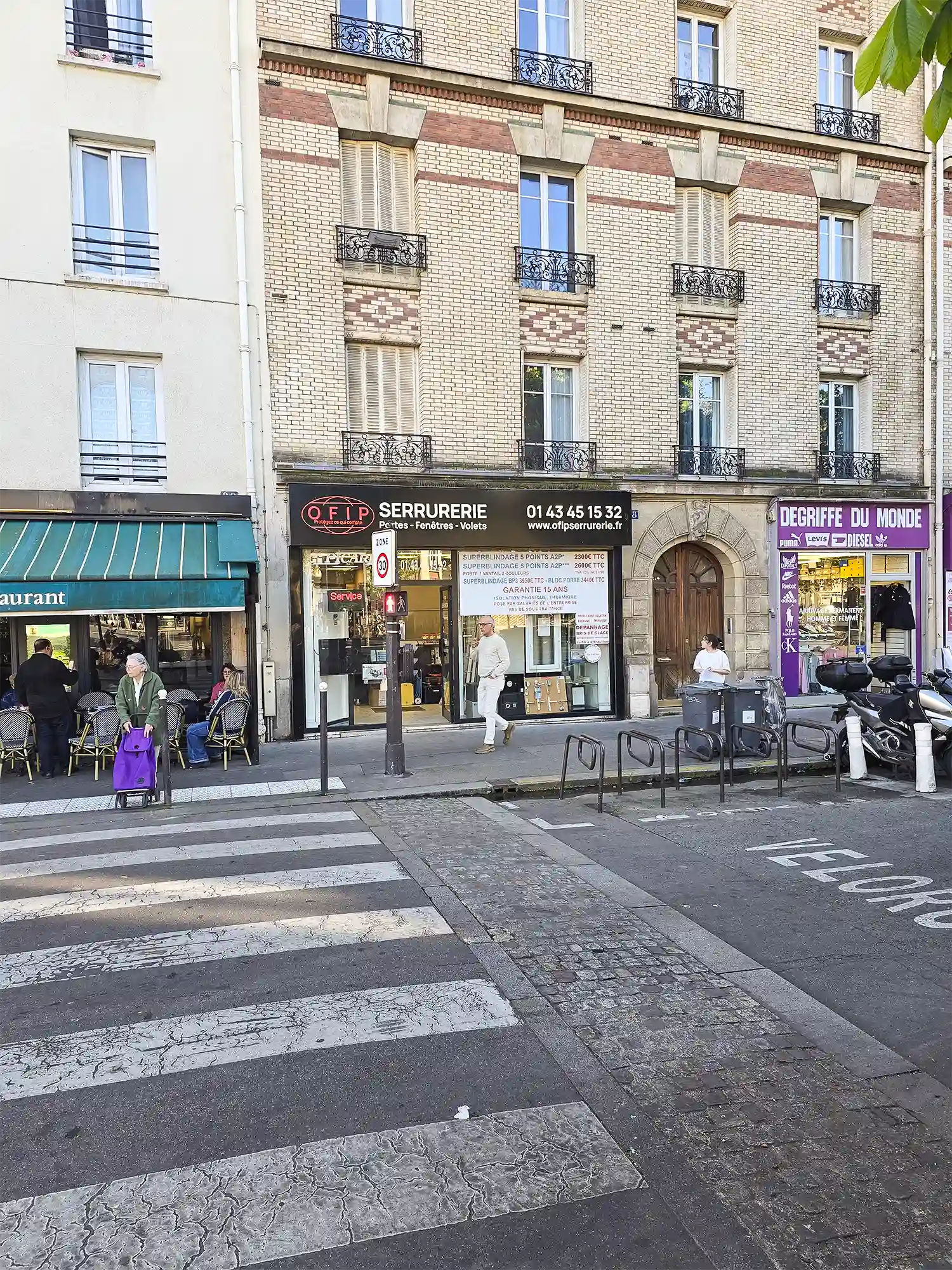 Boutique OFIP Serrurerie au 78 Cours de Vincennes Paris 12e